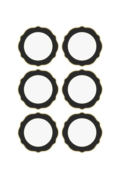 The Mia Jaswely Pasta Tabağı 6 Parça Siyah 21 cm