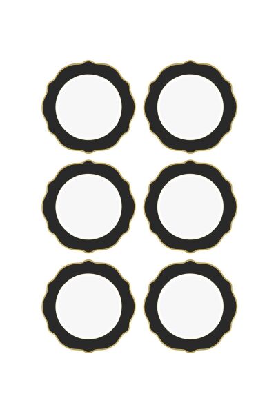 The Mia Jaswely Pasta Tabağı 6 Parça Siyah 21 cm