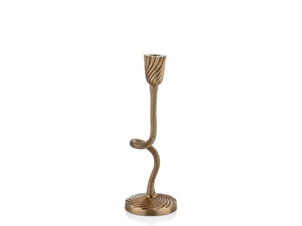 Lamedore Twisted Medıum Candlestand Antique Brass 35,5 cm