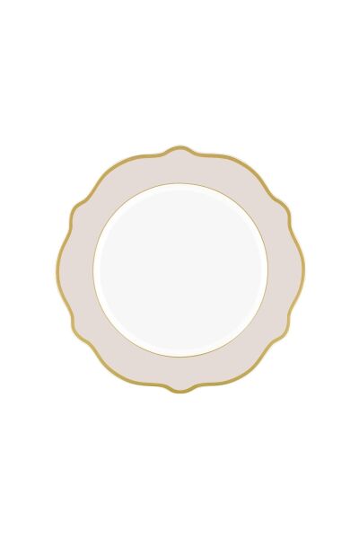 The Mia Jaswely Pasta Tabağı 6 Parça Kum Beji 21 cm