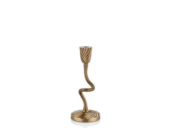 Lamedore Twisted Small Candlestand Antique Brass 28 cm
