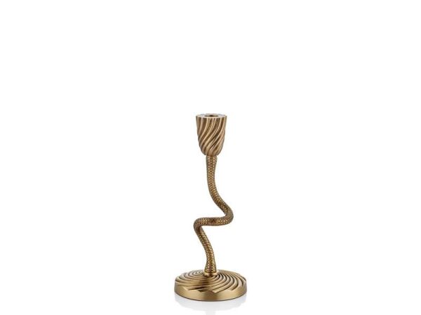 Lamedore Twisted Small Candlestand Antique Brass 28 cm