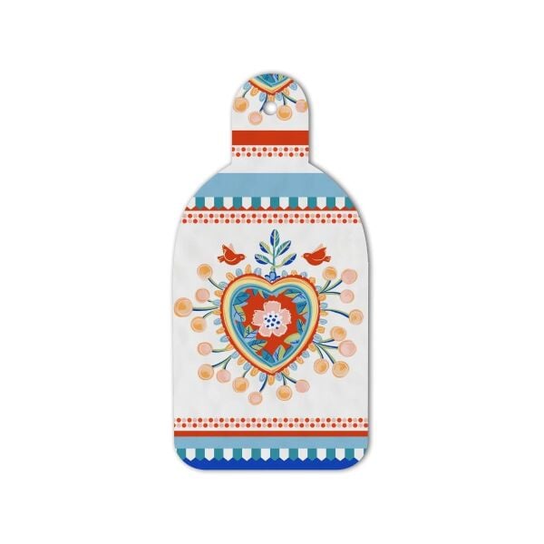 Baci Milano Mamma Mia Kalp Desenli Kesme Tahtası 16,5 cm x 34,5 cm