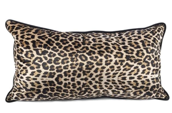 Mikasa Moor MK01.048917 Siyah Leopar Kadife 40 x 75 Yastık
