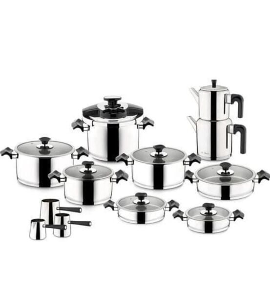 Aryıldız King Siyah Cam 20 Parça İdeal Set