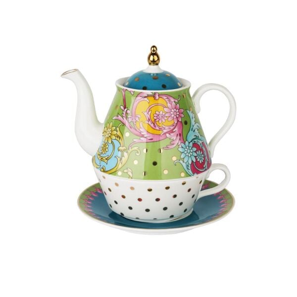 Lucky Art Estelle Bone Tek Kişilik Demlik&Fincan Seti