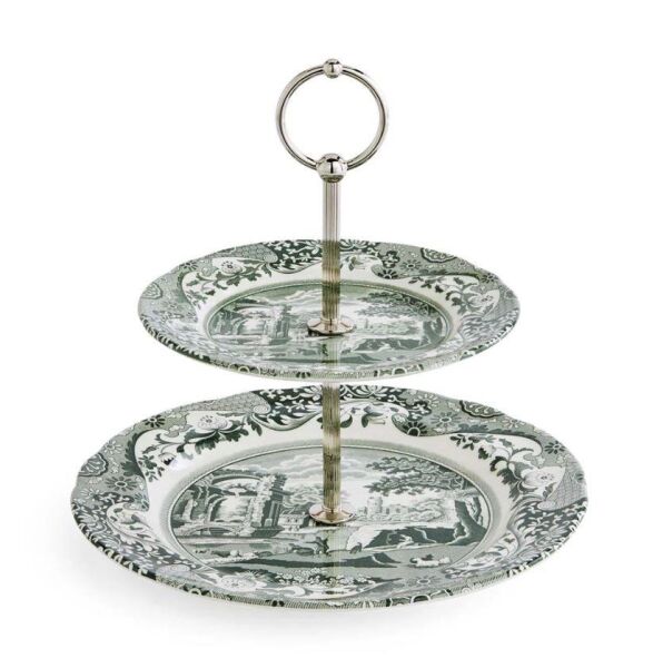 Spode Green Italıan 2 Katlı Kek Stand
