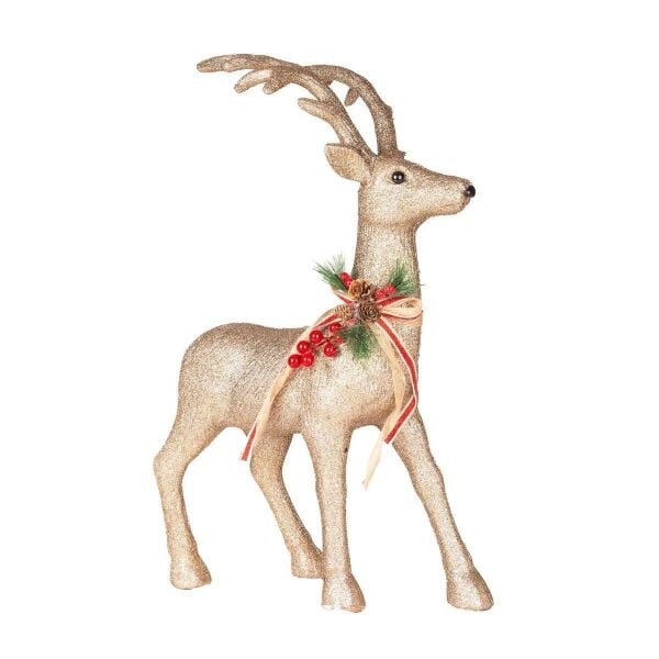 Yılbaşı Süsü, Geyik, Gold   61x43x11 cm