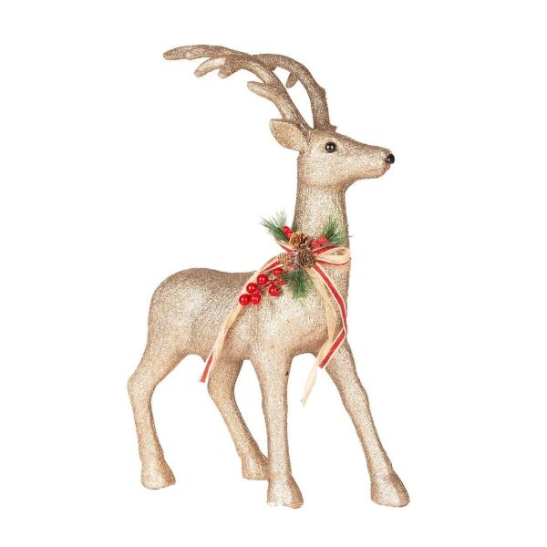 Yılbaşı Süsü, Geyik, Gold   61x43x11 cm