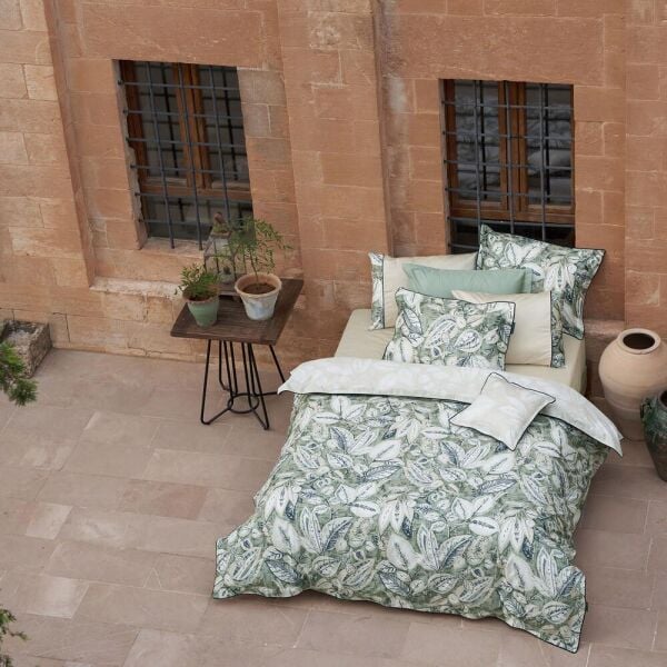 Sarev Bianos Saten Nevresim Takımı Çift Kişilik 4 Yastık Yeşil