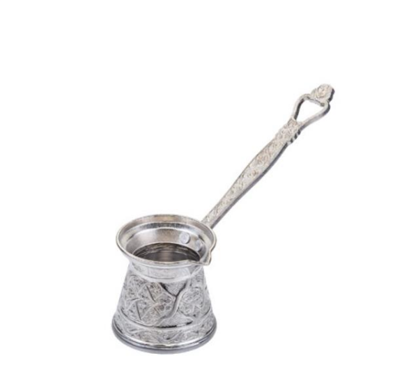 Kosova 2 No Zamak Döküm Cezve Gümüş