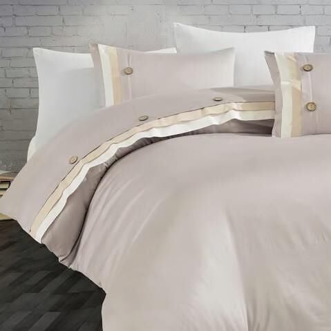 Nazik Home Este Pamuklu Nevresim Takımı Krem Çift Kişilik