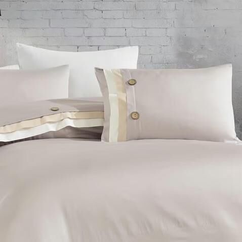 Nazik Home Este Pamuklu Nevresim Takımı Krem Çift Kişilik