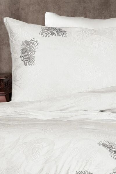 Nazik Home Belissa Nakışlı Pamuk Saten 6 Parça Nevresim Takımı Gri Çift Kişilik