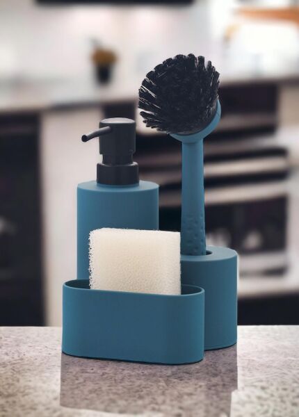 The Mia Round Sıvı Sabunluk Seti Mavi