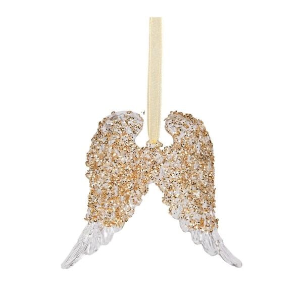 Yılbaşı Süsü Melek Kanadı Gold 10x8 Cm.