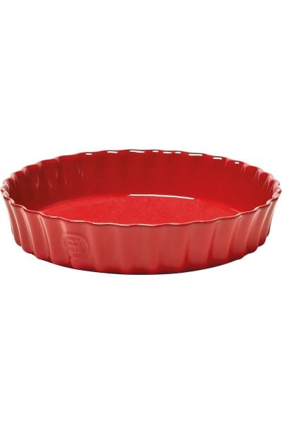 Emile Henry Tart-Börek-Flan Kabı Yuvarlak 28 cm Kırmızı/Burgundy