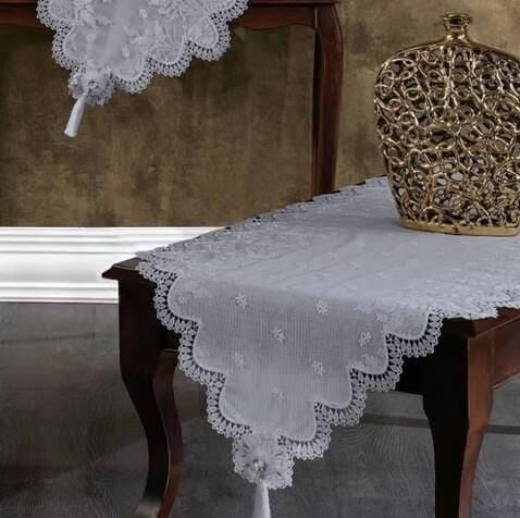 Nazik Home Clara Dantelli Leke Tutmaz 5 Parça Salon Oda Takımı Gri Standart