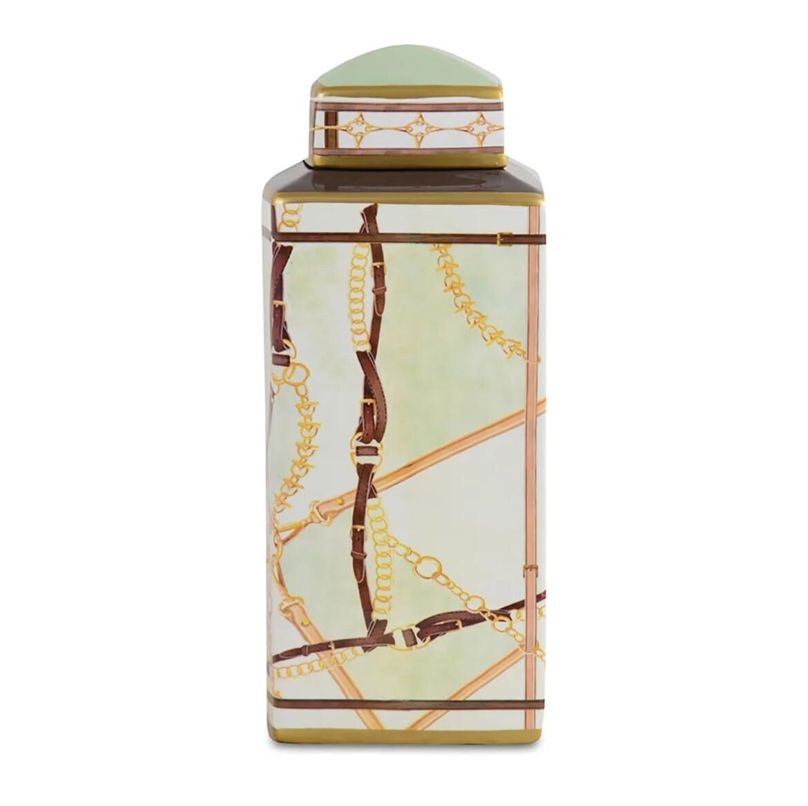 Baci Milano Horses Kavanoz Porselen 15x15x37 cm - Karışık Desenli