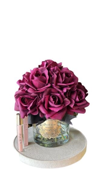 Guerlie&Co 13 Güllü Bordo Şeffaf Cam Gümüş Logo