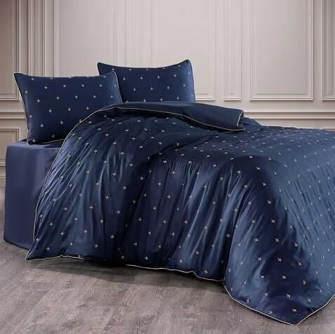 Nazik Home Hermes Pamuklu Nevresim Takımı Lacivert Çift Kişilik