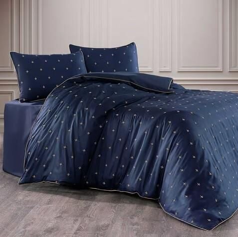 Nazik Home Hermes Pamuklu Nevresim Takımı Lacivert Çift Kişilik