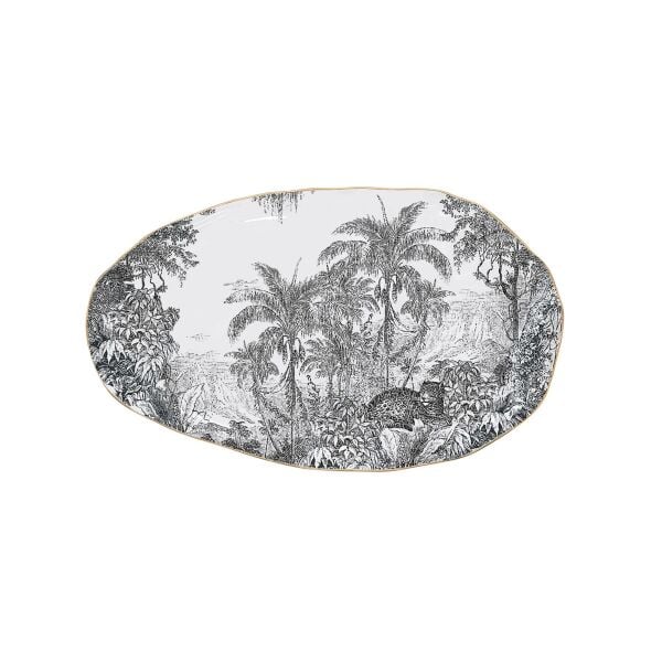 Easy Life Rain Forest Porselen Servis Tabağı 36cm x 21,5cm