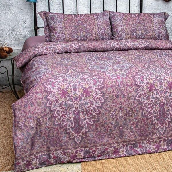 Nazik Home Talin Dijital Nevresim Takımı Mürdüm King Size