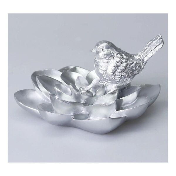 Selim Dekor Camellia  Kuşlu Aksesuar Gümüş