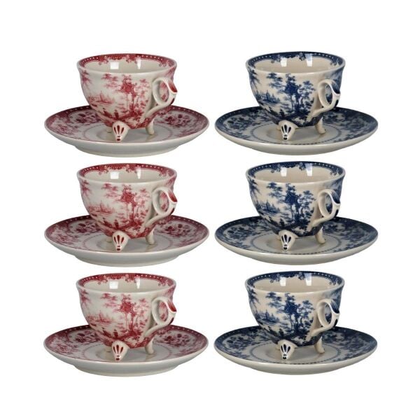 Lucky Art Florantine 6L Cay Fincani Seti KırmızıMavi 225cc