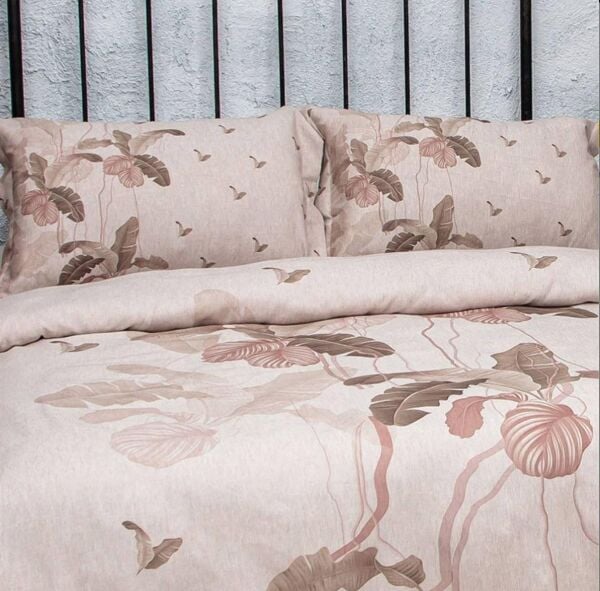 Nazik Home Aden Dijital Baskı Nevresim Takımı Pudra King Size