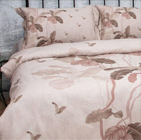 Nazik Home Aden Dijital Baskı Nevresim Takımı Pudra King Size