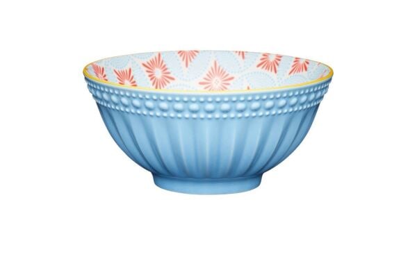 Mikasa Glazed Sırlı Seramik Kase Mavi Mozaik Desenli