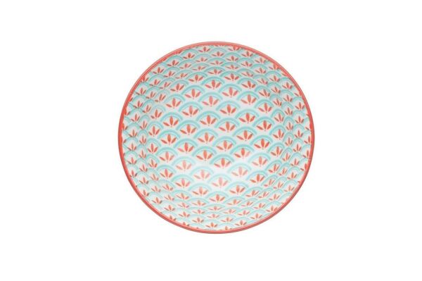 Mikasa Glazed Sırlı Seramik Kase Geometrik Açık Yeşil Desenli