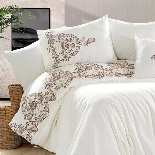 Nazik Home Monza Pamuk Saten Nevresim Takımı Pudra Çift Kişilik