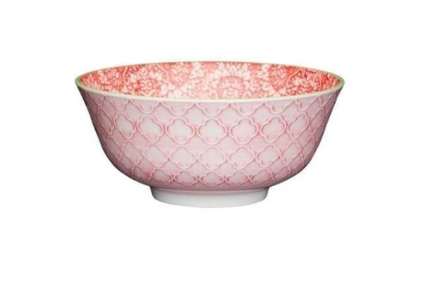 Mikasa Glazed Sırlı Seramik Kase Kırmızı Rose Garden Desenli