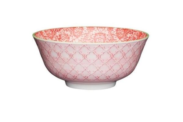 Mikasa Glazed Sırlı Seramik Kase Kırmızı Rose Garden Desenli