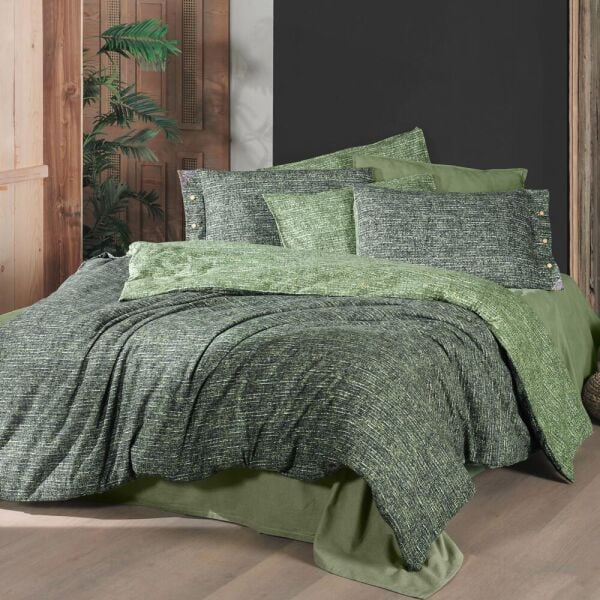 Sarev Glamis Flanel Nevresim Takımı Tek Kişilik 1 Yastık Yeşil