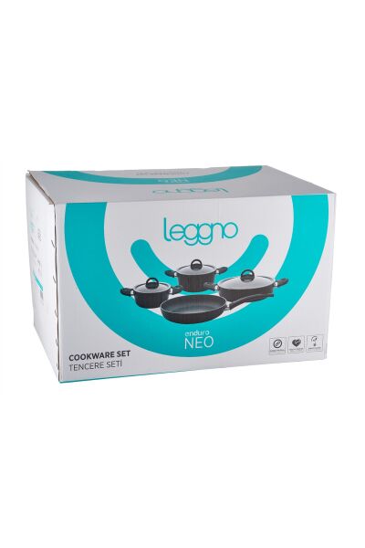 Leggno Neo2121set04 7 Parça Granit Set 18 Cm & 22 Cm Derin Tencere