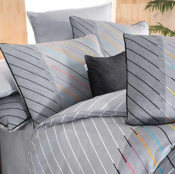 Sarev Tina Fancy Poplin Nevresim Takımı Çift Kişilik Gri