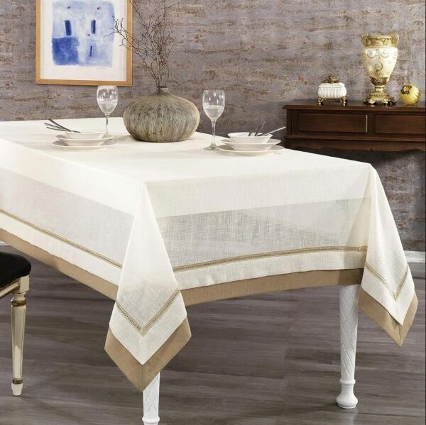 Nazik Home Latina Masa Örtüsü Bej 160X260
