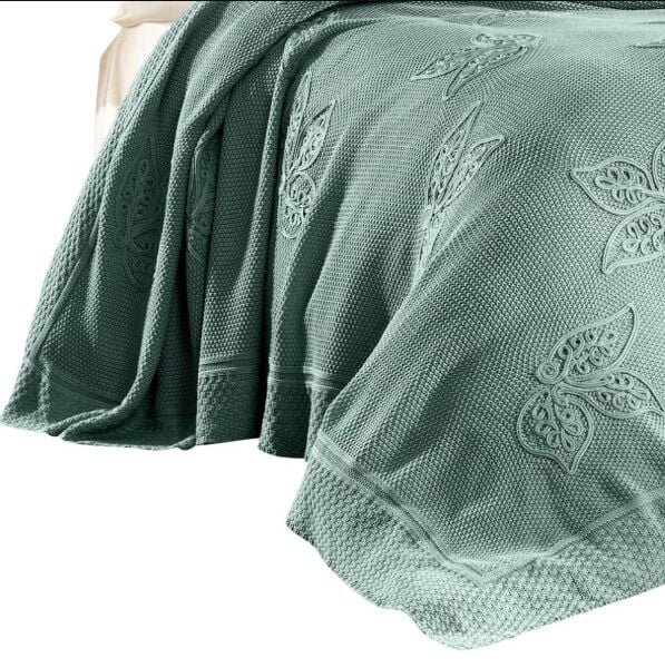 Nazik Home Alegra El Yapımı Triko Nakışlı Battaniye Maldiv Çift Kişilik