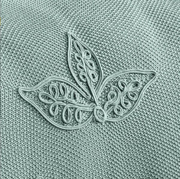 Nazik Home Alegra El Yapımı Triko Nakışlı Battaniye Maldiv Çift Kişilik