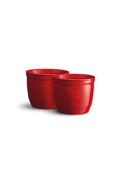 Emile Henry Fırın Kabı Ramekin No.8 2´li Set Kırmızı/Burgundy  0,17 Lt Ç:8,5 -Y:7 cm