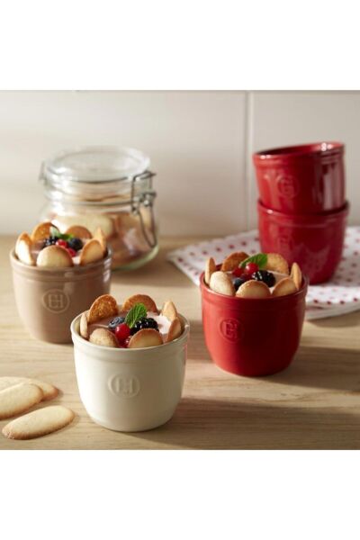 Emile Henry Fırın Kabı Ramekin No.8 2´li Set Kırmızı/Burgundy  0,17 Lt Ç:8,5 -Y:7 cm