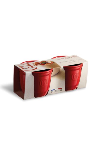 Emile Henry Fırın Kabı Ramekin No.8 2´li Set Kırmızı/Burgundy  0,17 Lt Ç:8,5 -Y:7 cm