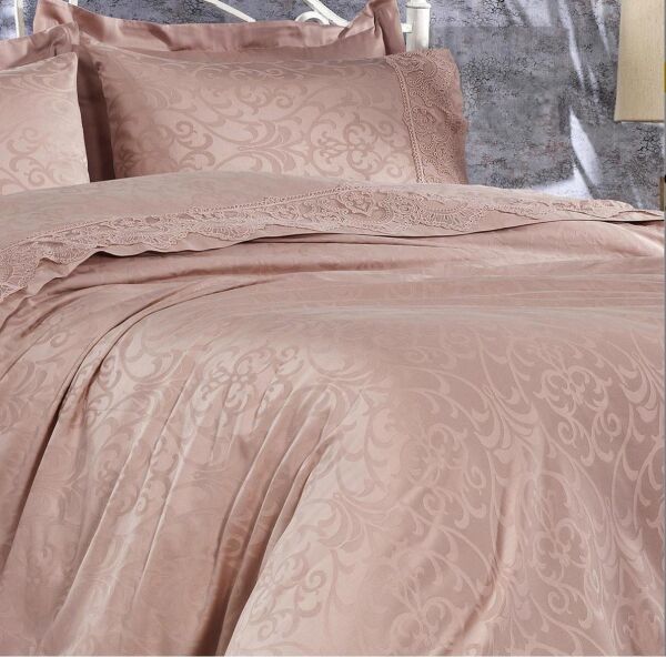 Nazik Home Bolero Jakarlı Nevresim Takımı Pudra Çift Kişilik