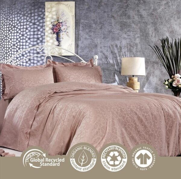 Nazik Home Bolero Jakarlı Nevresim Takımı Pudra Çift Kişilik