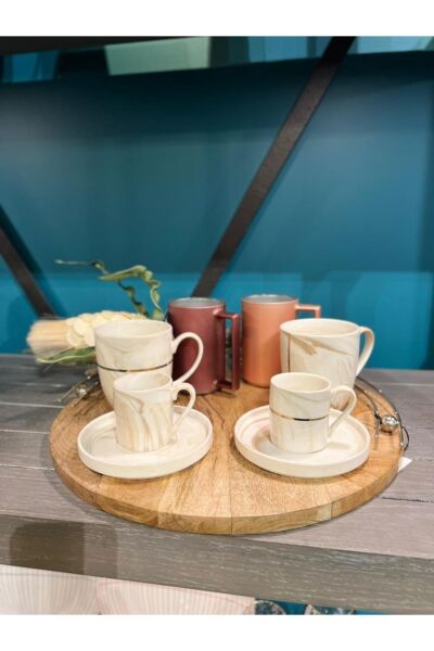 Mikasa Moor Aura Beige 4'lü Kahve Fincanı Seti