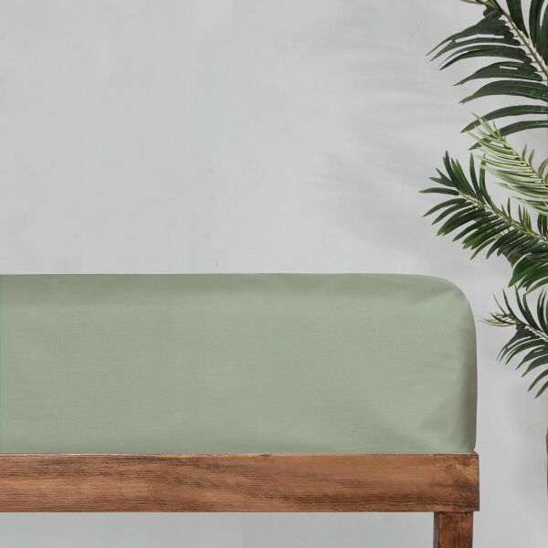 Sarev Monochrome  Saten  Düz Çarşaf Tek Kişilik Smoke Green